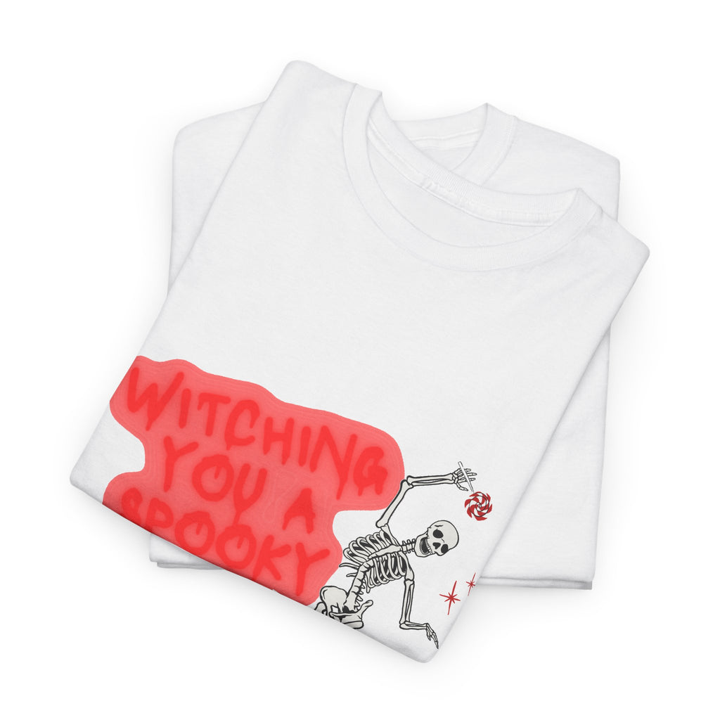 Skeleton 'Witching You a Spooky Time' Halloween T-Shirt