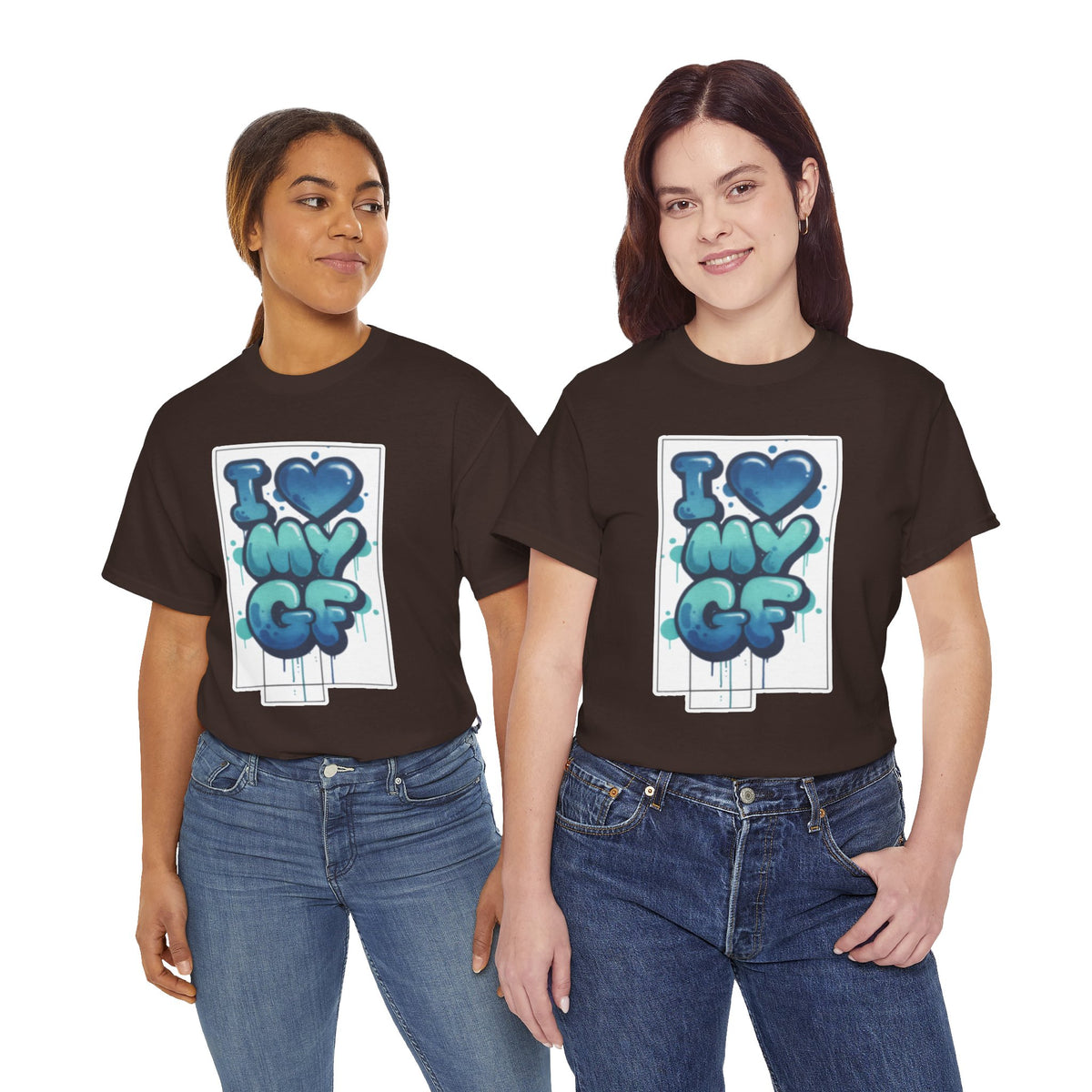 I LOVE My GF T-Shirt — Cute Blue Graffiti Love Tee for Girlfriend Gifts
