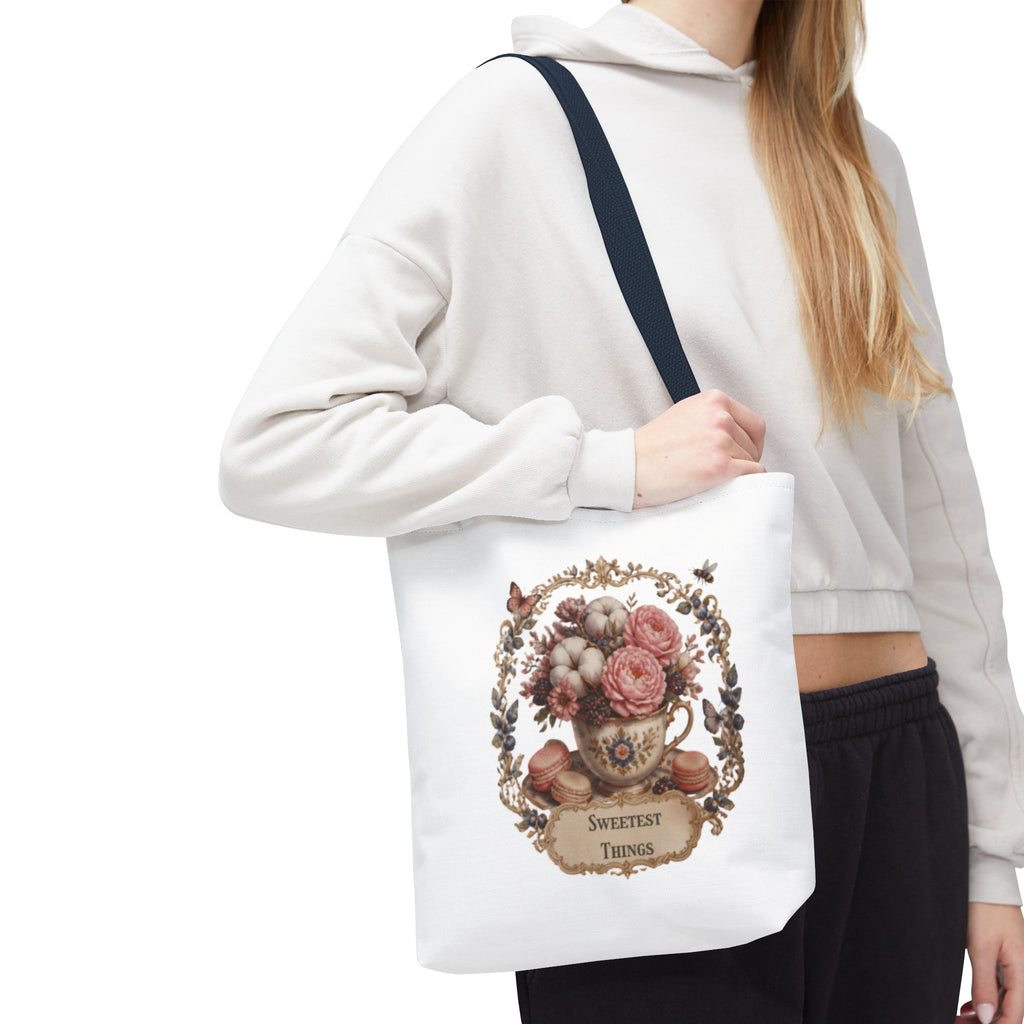 Vintage Floral Bouquet Tote — "Sweetest Things" Canvas Bag