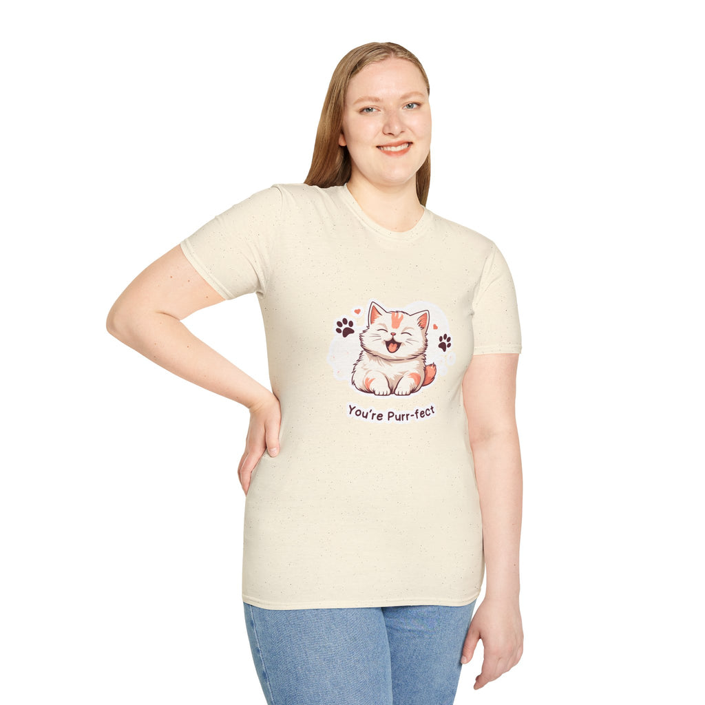 Cat T-Shirt — Cute 'You're Purr-fect' Kitten Graphic Tee