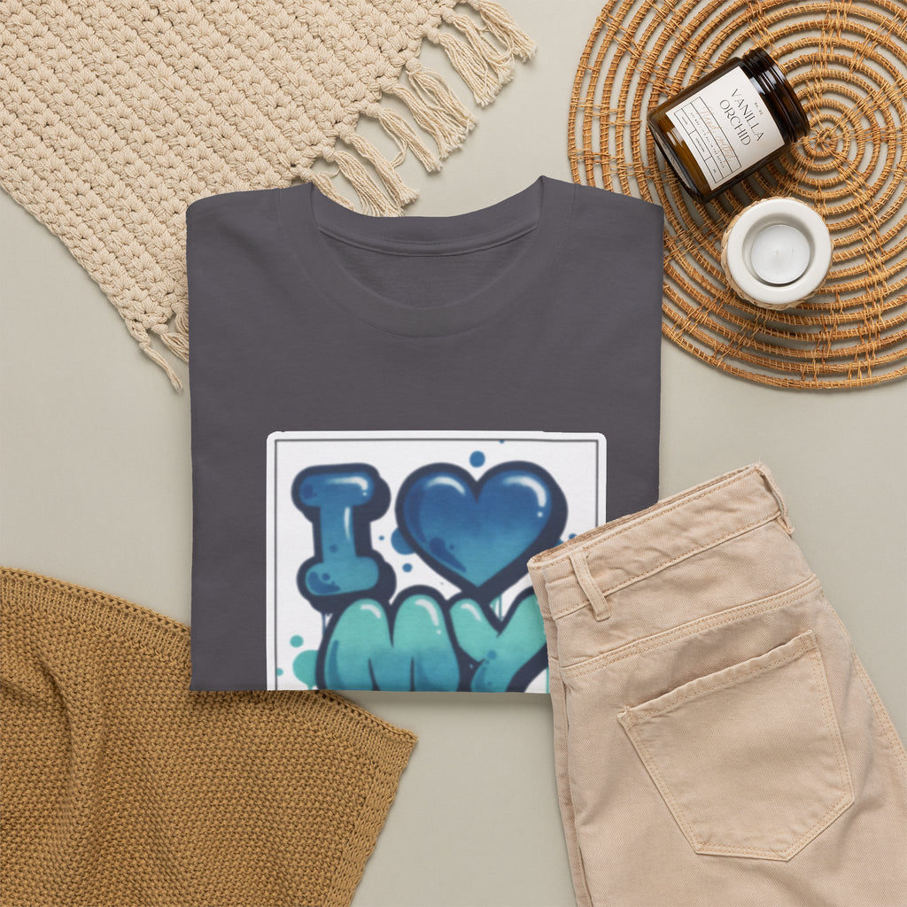 I LOVE My GF T-Shirt — Cute Blue Graffiti Love Tee for Girlfriend Gifts