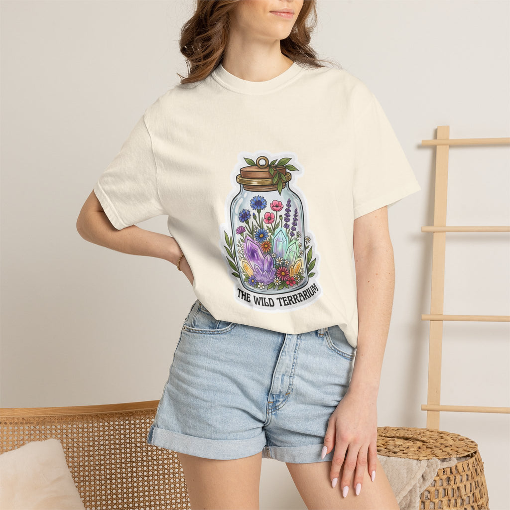 Terrarium Floral T-Shirt — "The Wild Terrarium" Botanical Jar Tee