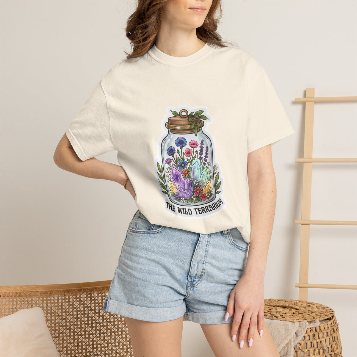Terrarium Floral T-Shirt — "The Wild Terrarium" Botanical Jar Tee