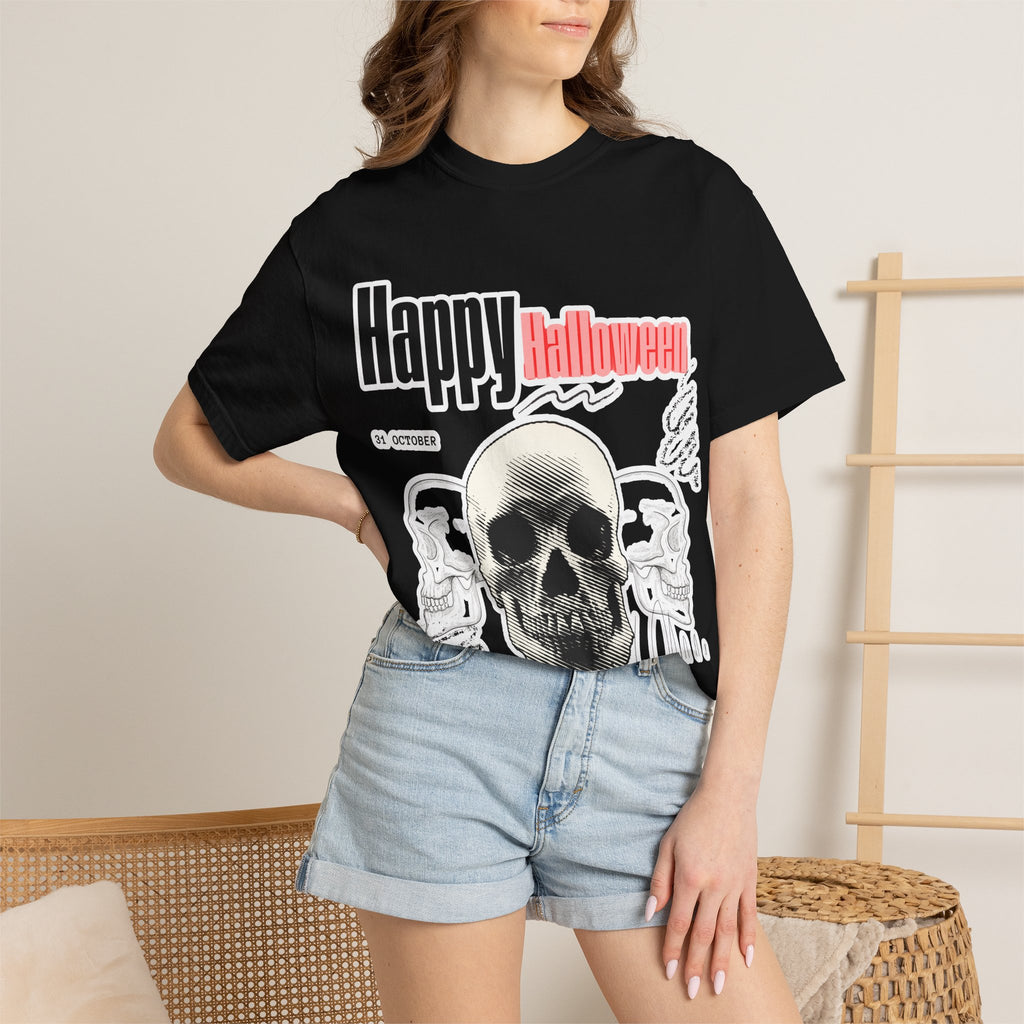 Happy Halloween Skull T-Shirt — Graphic Halloween Tee