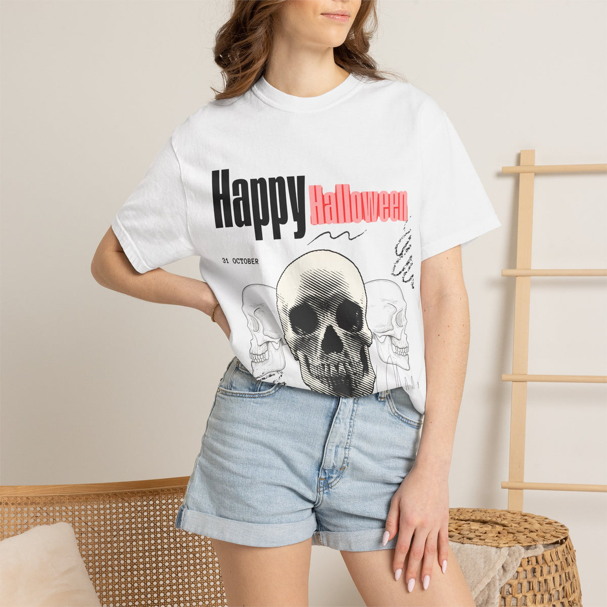 Happy Halloween Skull T-Shirt — Graphic Halloween Tee