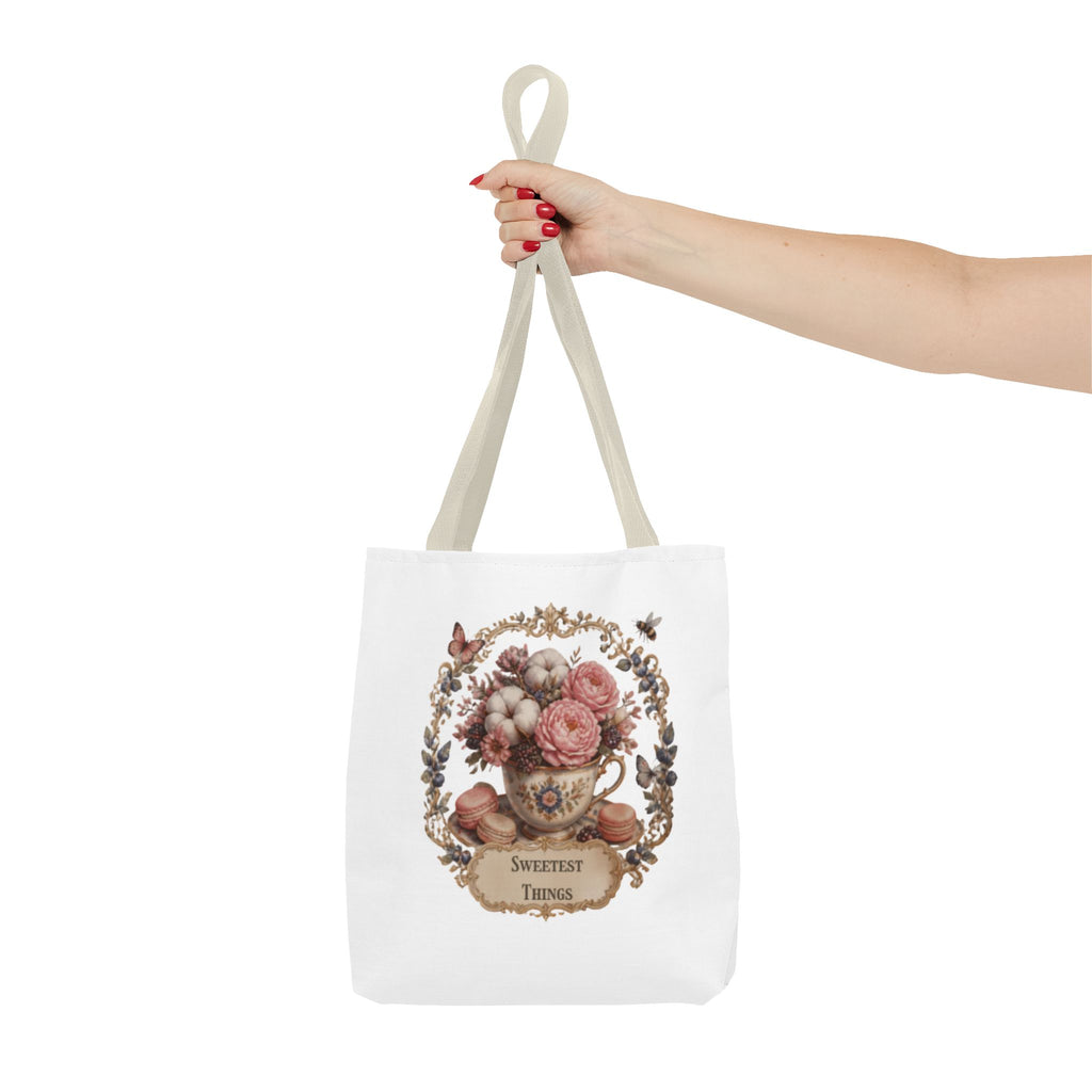 Vintage Floral Bouquet Tote — "Sweetest Things" Canvas Bag