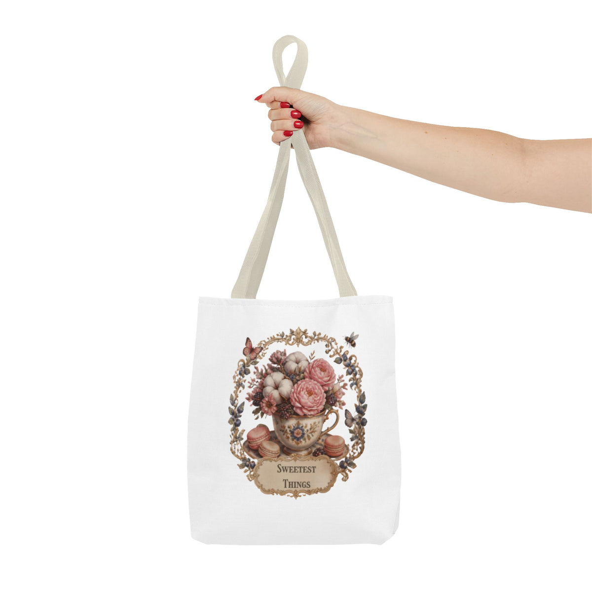 Vintage Floral Bouquet Tote — "Sweetest Things" Canvas Bag