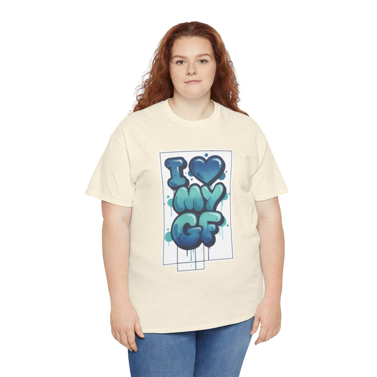 I LOVE My GF T-Shirt — Cute Blue Graffiti Love Tee for Girlfriend Gifts