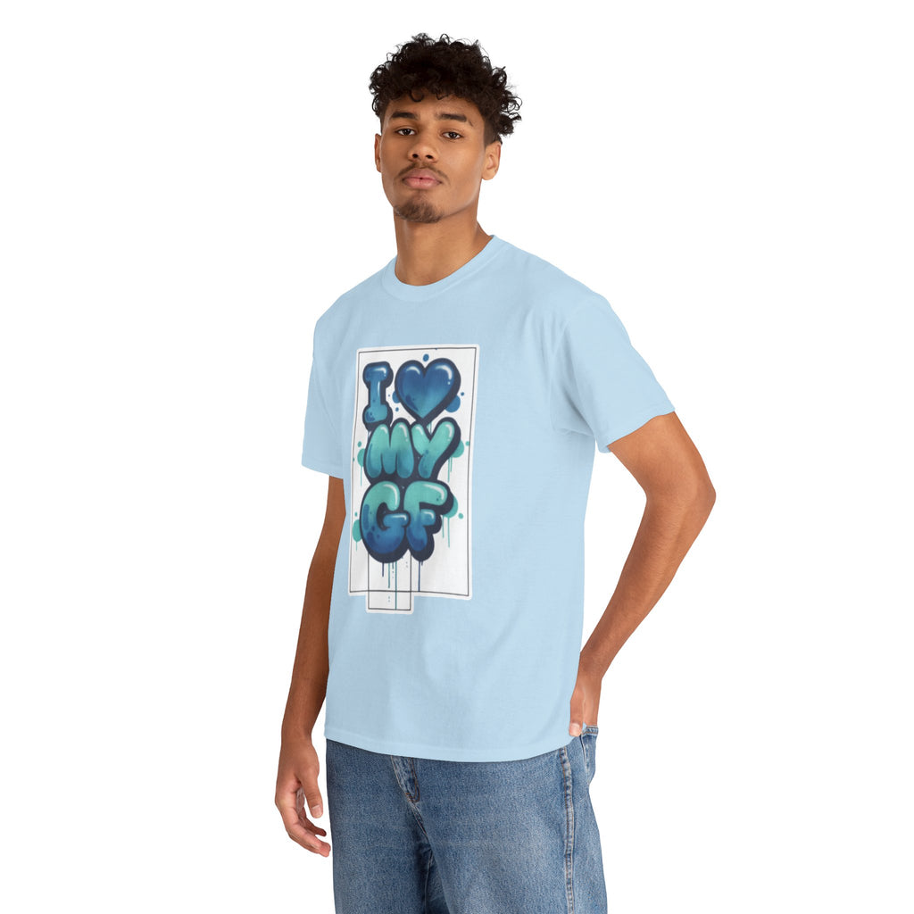 I LOVE My GF T-Shirt — Cute Blue Graffiti Love Tee for Girlfriend Gifts
