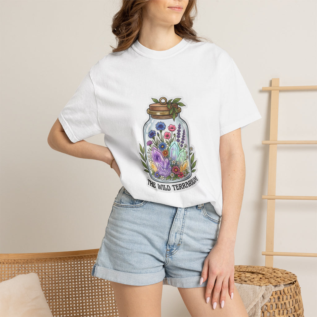 Terrarium Floral T-Shirt — "The Wild Terrarium" Botanical Jar Tee