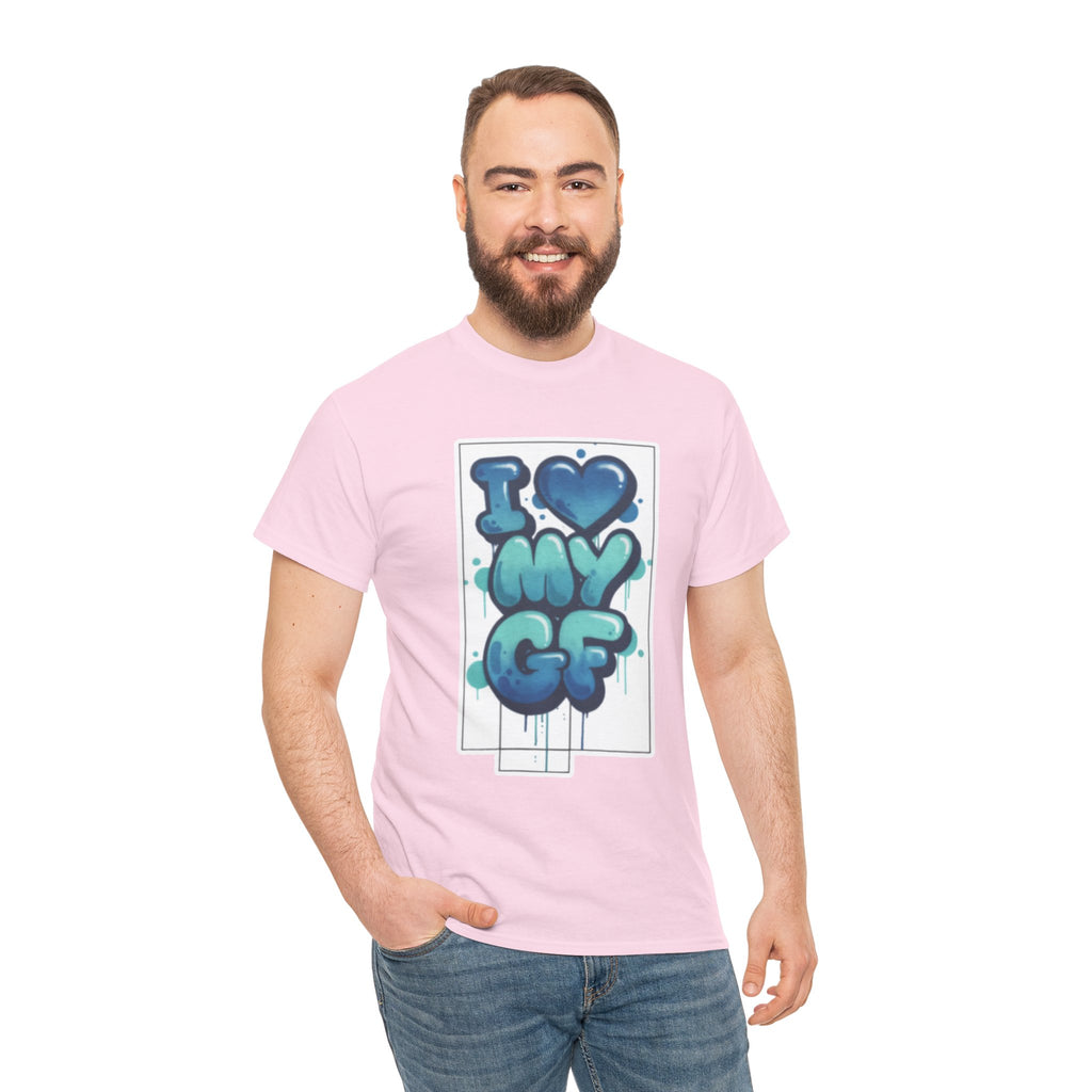 I LOVE My GF T-Shirt — Cute Blue Graffiti Love Tee for Girlfriend Gifts