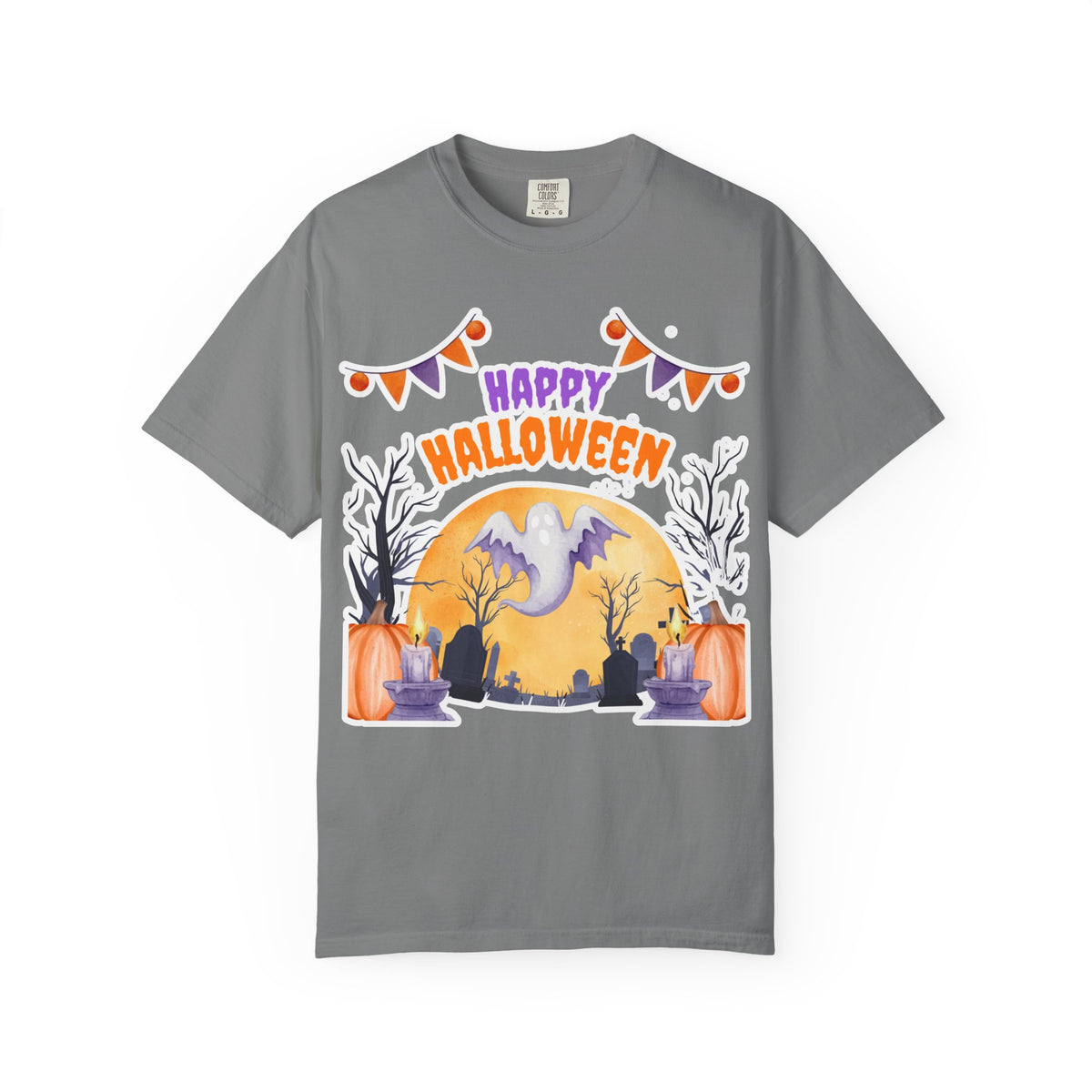 Happy Halloween T-Shirt — Ghost & Pumpkin Halloween Tee