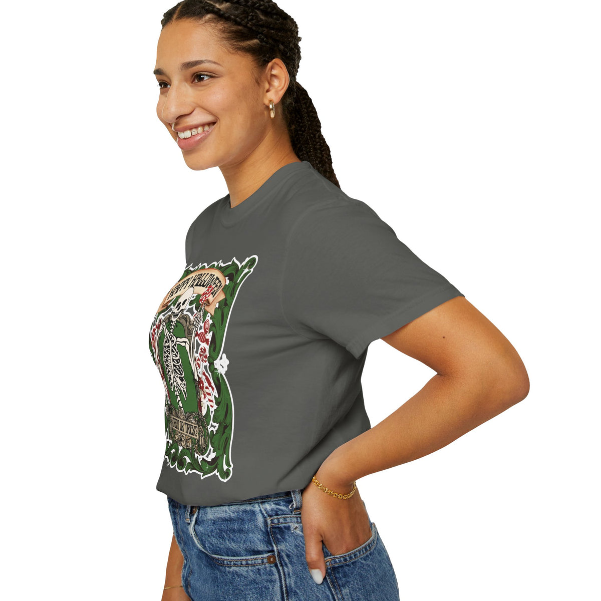 Happy Halloween Skeleton T-Shirt — Vintage Trick or Treat Graphic Tee