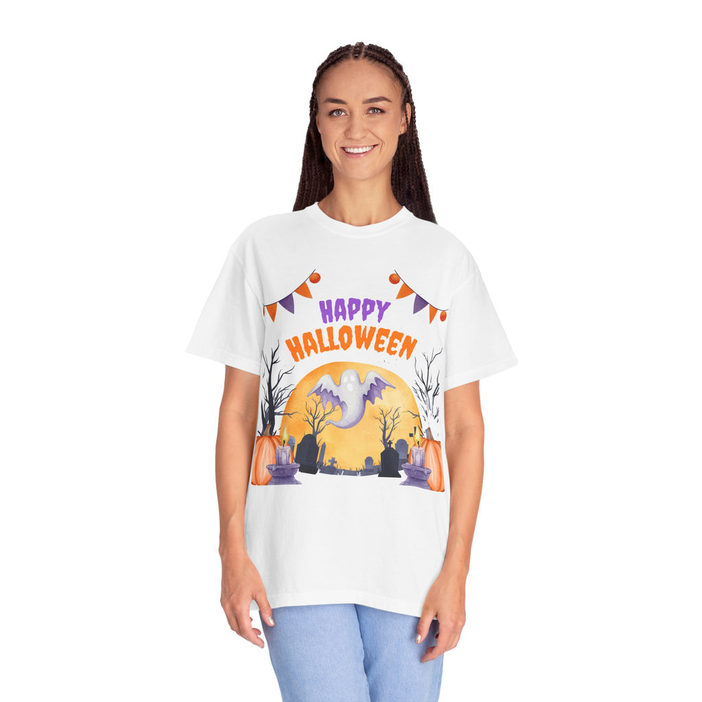 Happy Halloween T-Shirt — Ghost & Pumpkin Halloween Tee