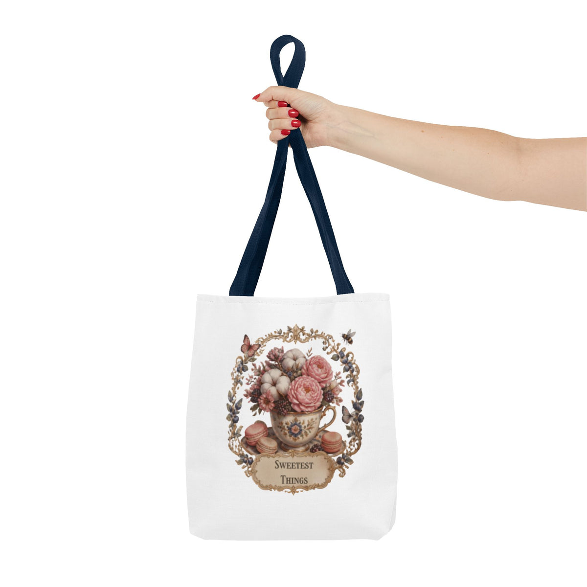 Vintage Floral Bouquet Tote — "Sweetest Things" Canvas Bag