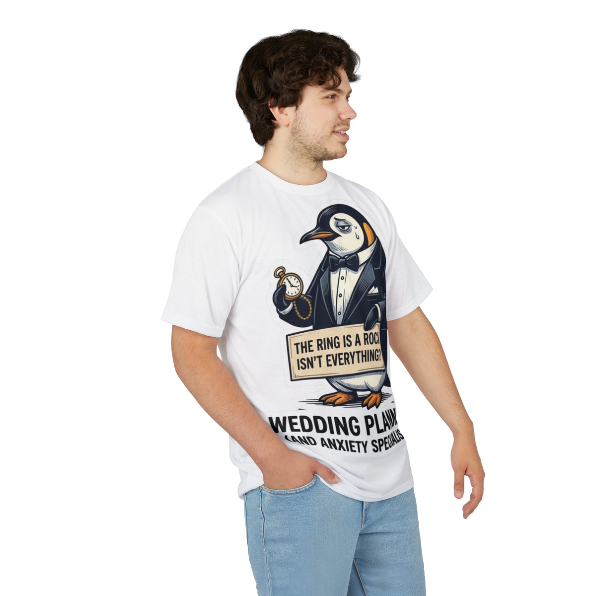 Wedding Planner T‑Shirt – “The Ring Is a Rock Isn’t Everything? (And Anxiety Specialist)”
