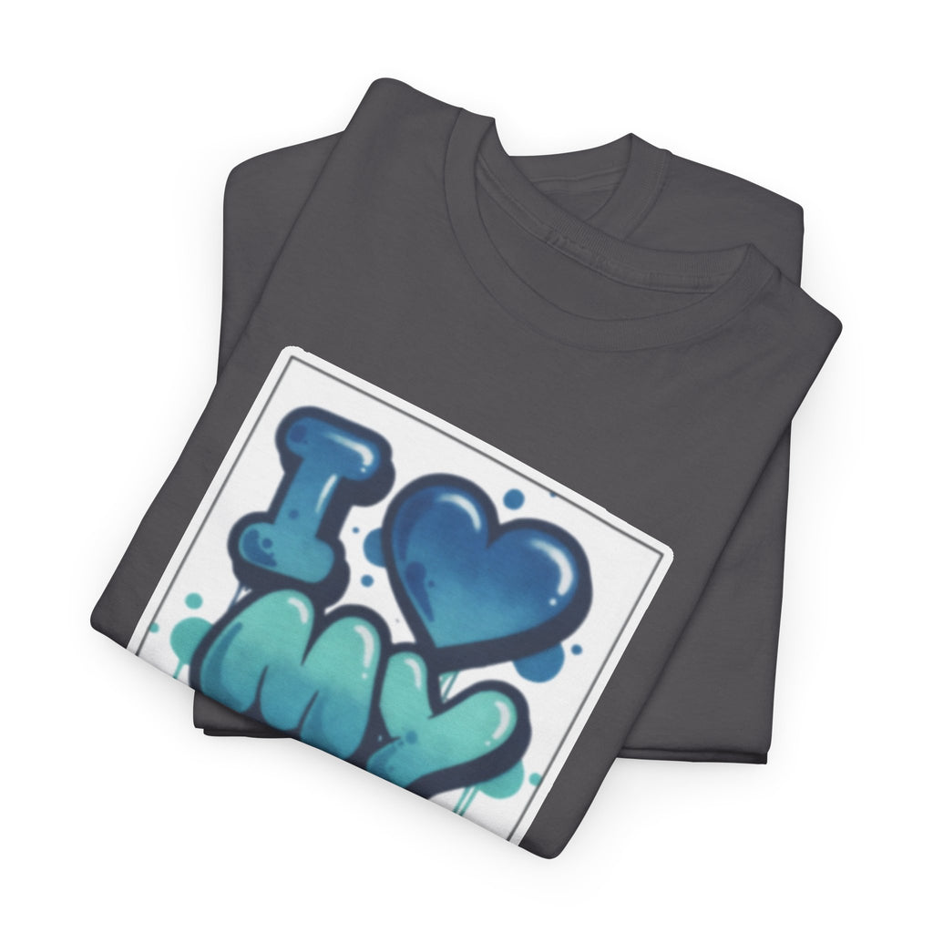 I LOVE My GF T-Shirt — Cute Blue Graffiti Love Tee for Girlfriend Gifts