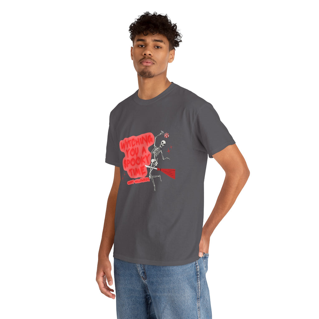 Skeleton 'Witching You a Spooky Time' Halloween T-Shirt