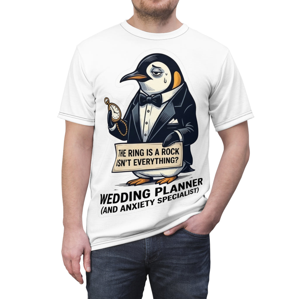 Wedding Planner T‑Shirt – “The Ring Is a Rock Isn’t Everything? (And Anxiety Specialist)”