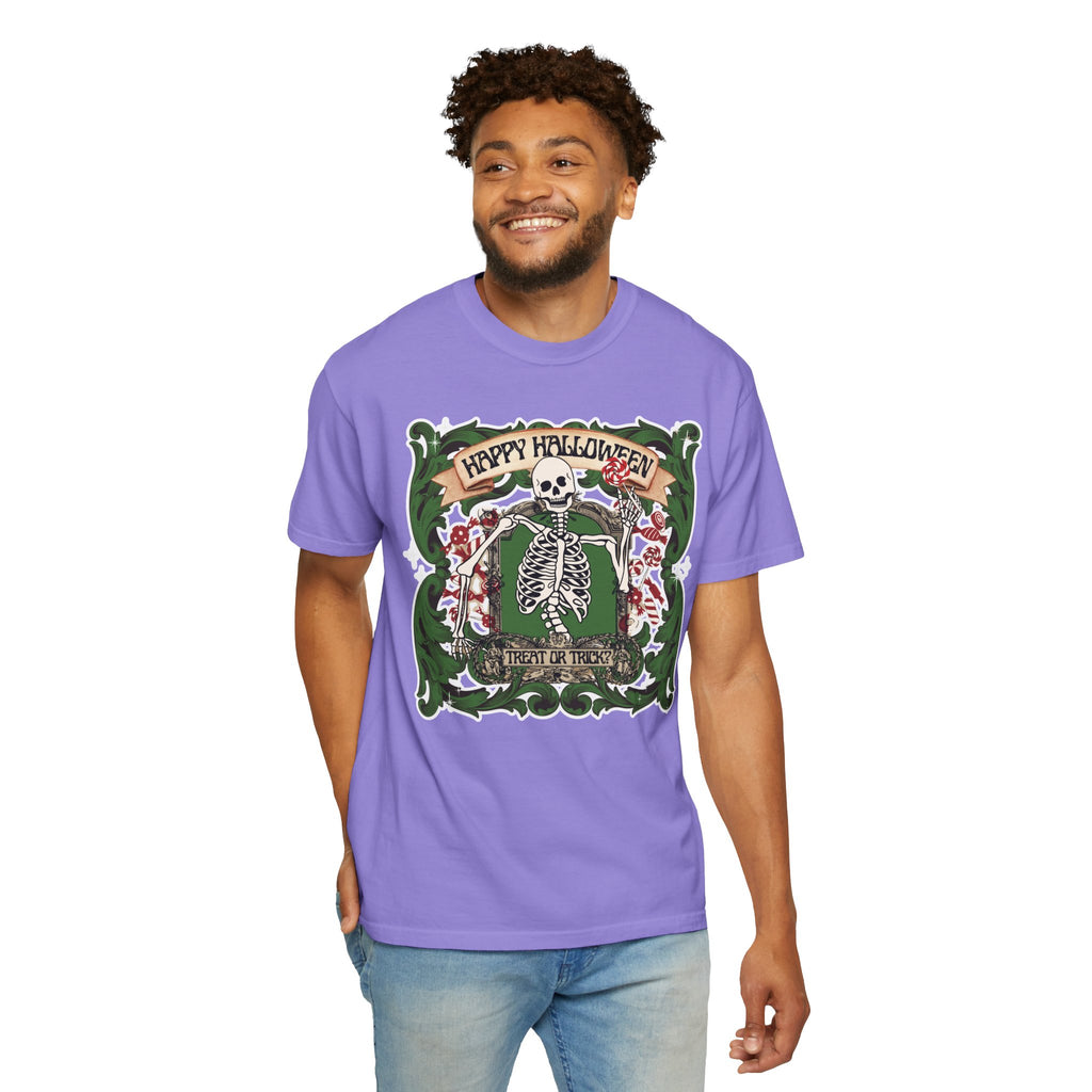 Happy Halloween Skeleton T-Shirt — Vintage Trick or Treat Graphic Tee