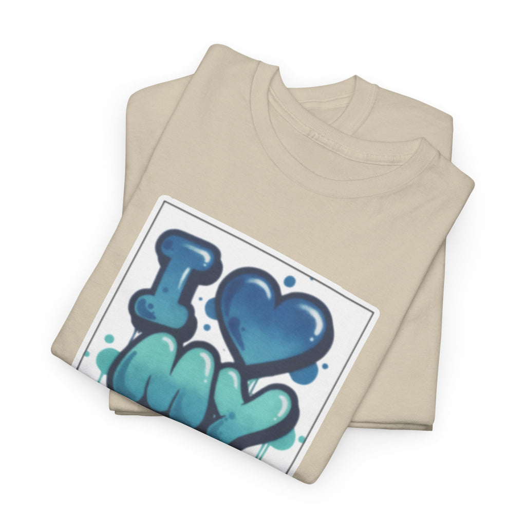 I LOVE My GF T-Shirt — Cute Blue Graffiti Love Tee for Girlfriend Gifts