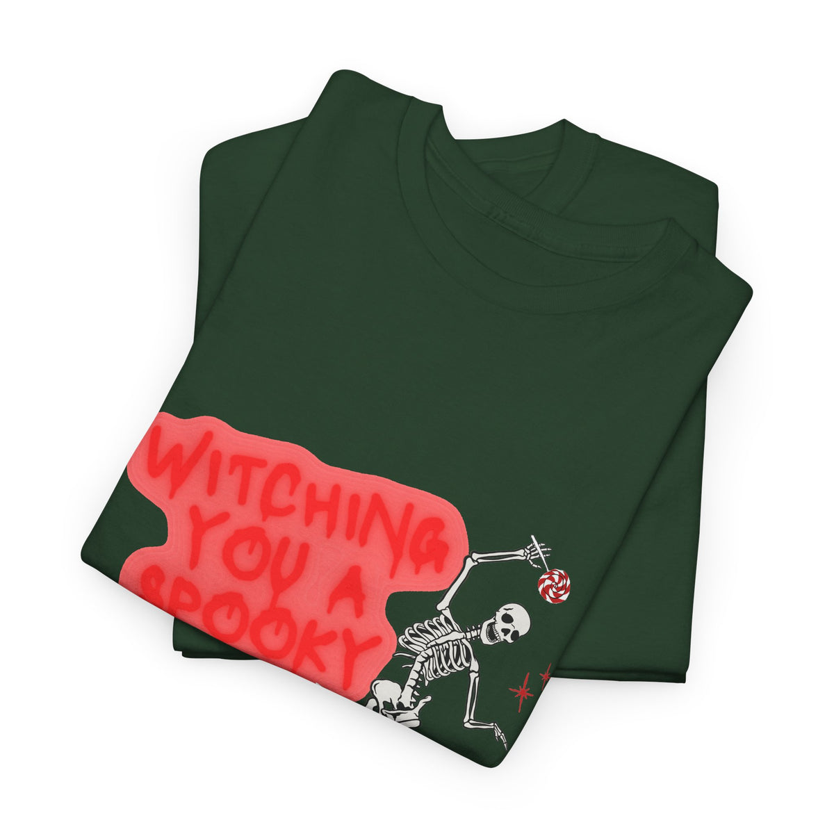 Skeleton 'Witching You a Spooky Time' Halloween T-Shirt