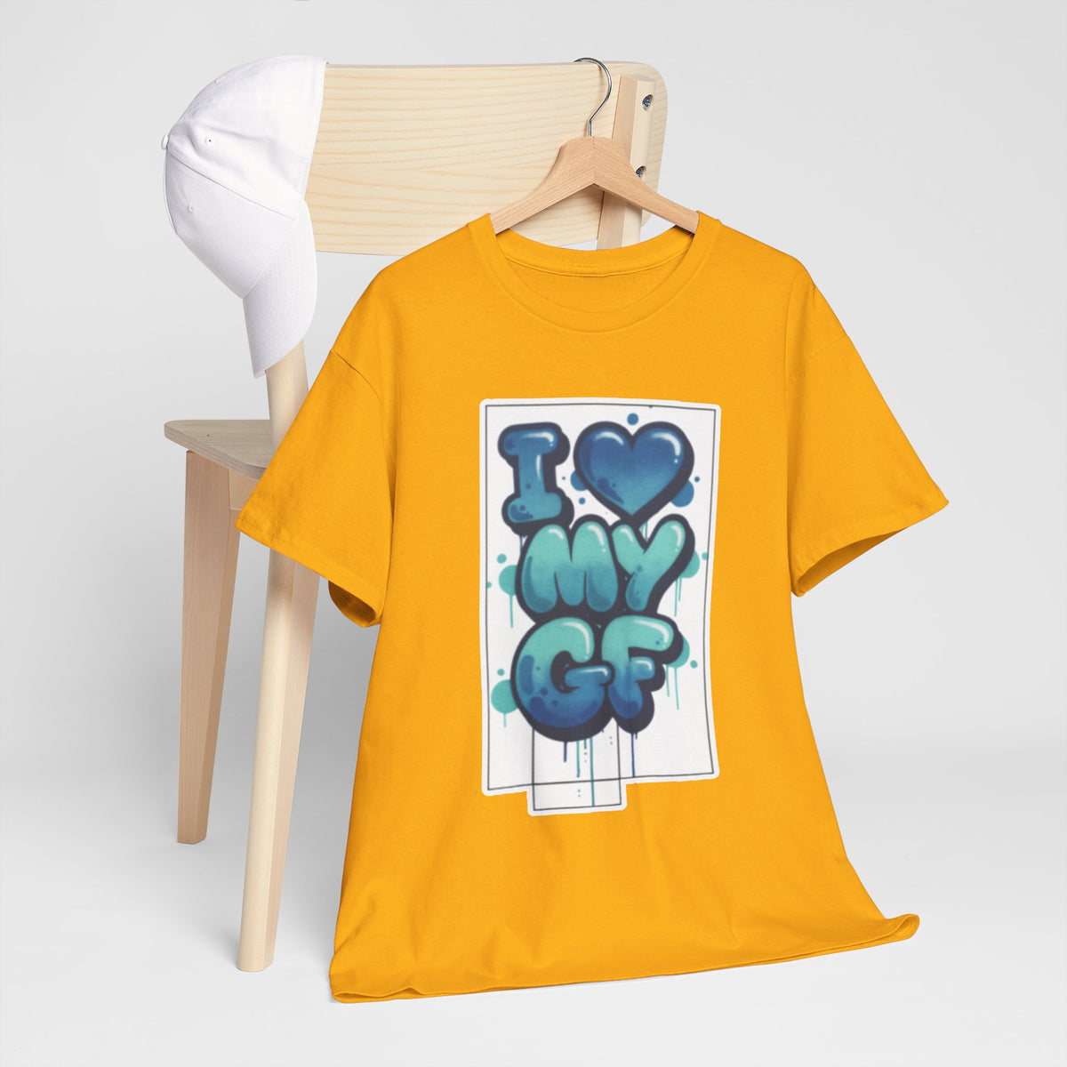 I LOVE My GF T-Shirt — Cute Blue Graffiti Love Tee for Girlfriend Gifts
