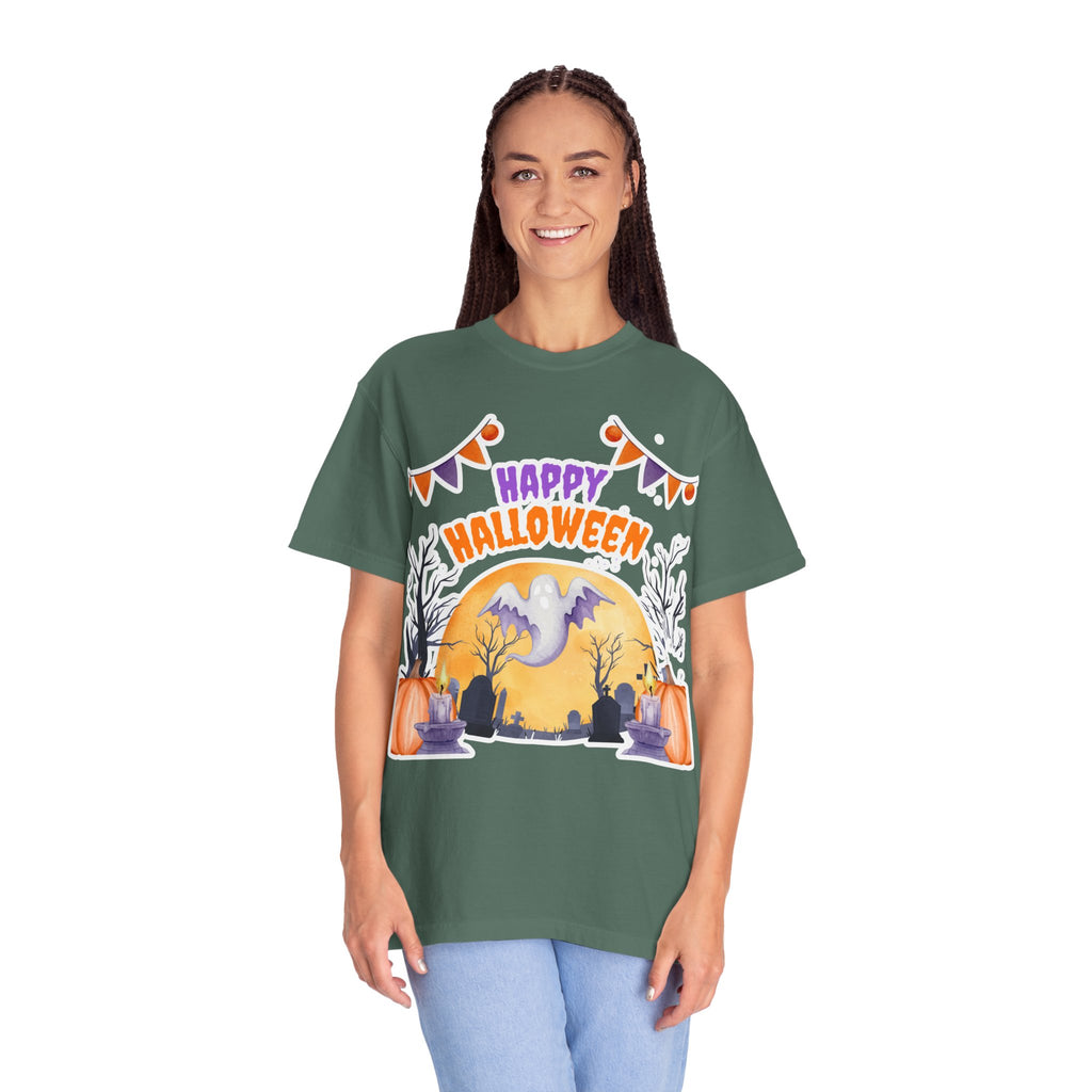 Happy Halloween T-Shirt — Ghost & Pumpkin Halloween Tee