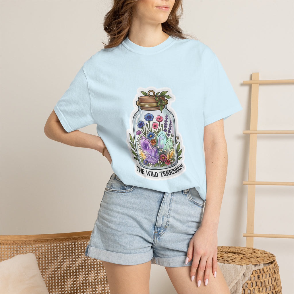 Terrarium Floral T-Shirt — "The Wild Terrarium" Botanical Jar Tee