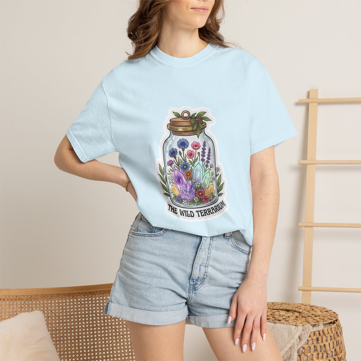 Terrarium Floral T-Shirt — "The Wild Terrarium" Botanical Jar Tee