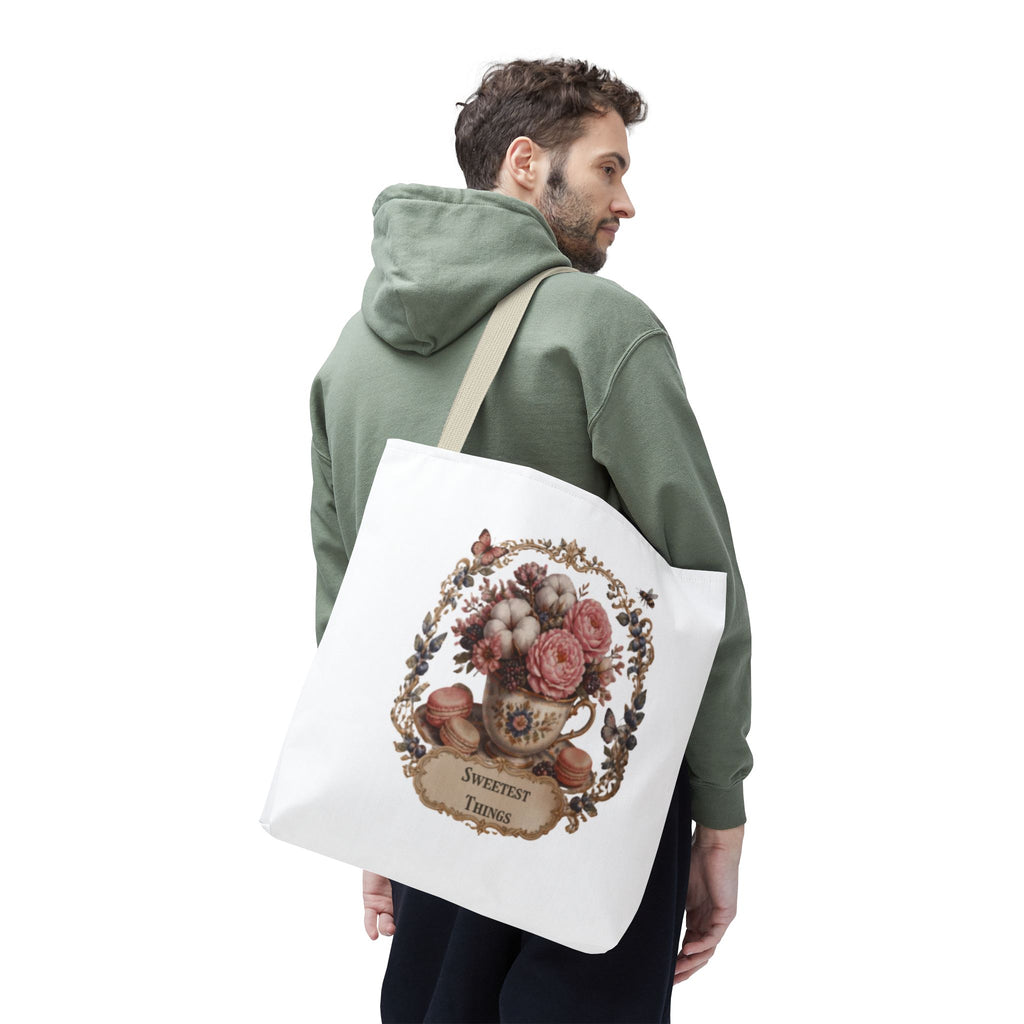 Vintage Floral Bouquet Tote — "Sweetest Things" Canvas Bag