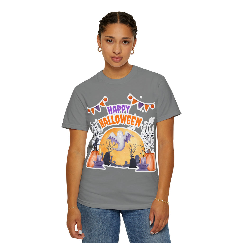 Happy Halloween T-Shirt — Ghost & Pumpkin Halloween Tee