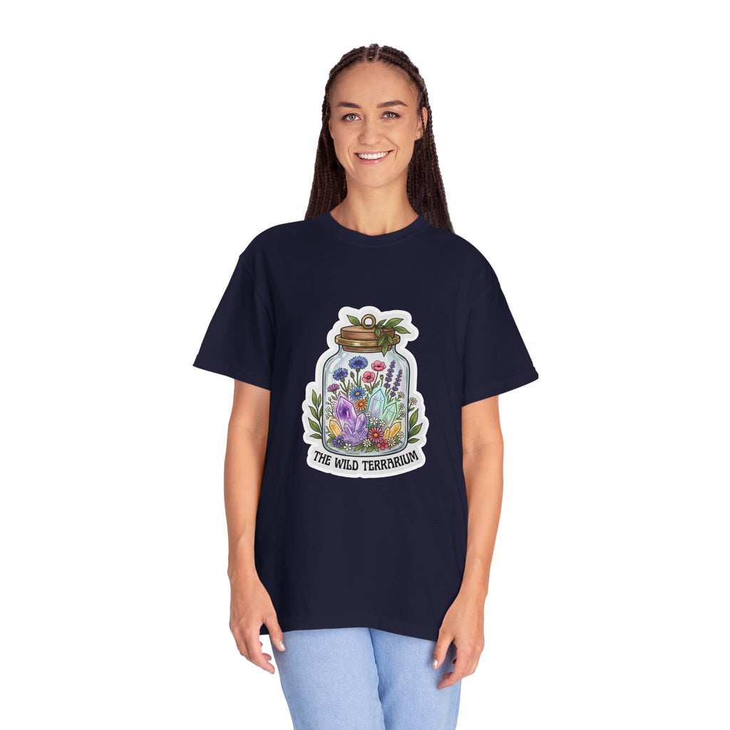 Terrarium Floral T-Shirt — "The Wild Terrarium" Botanical Jar Tee