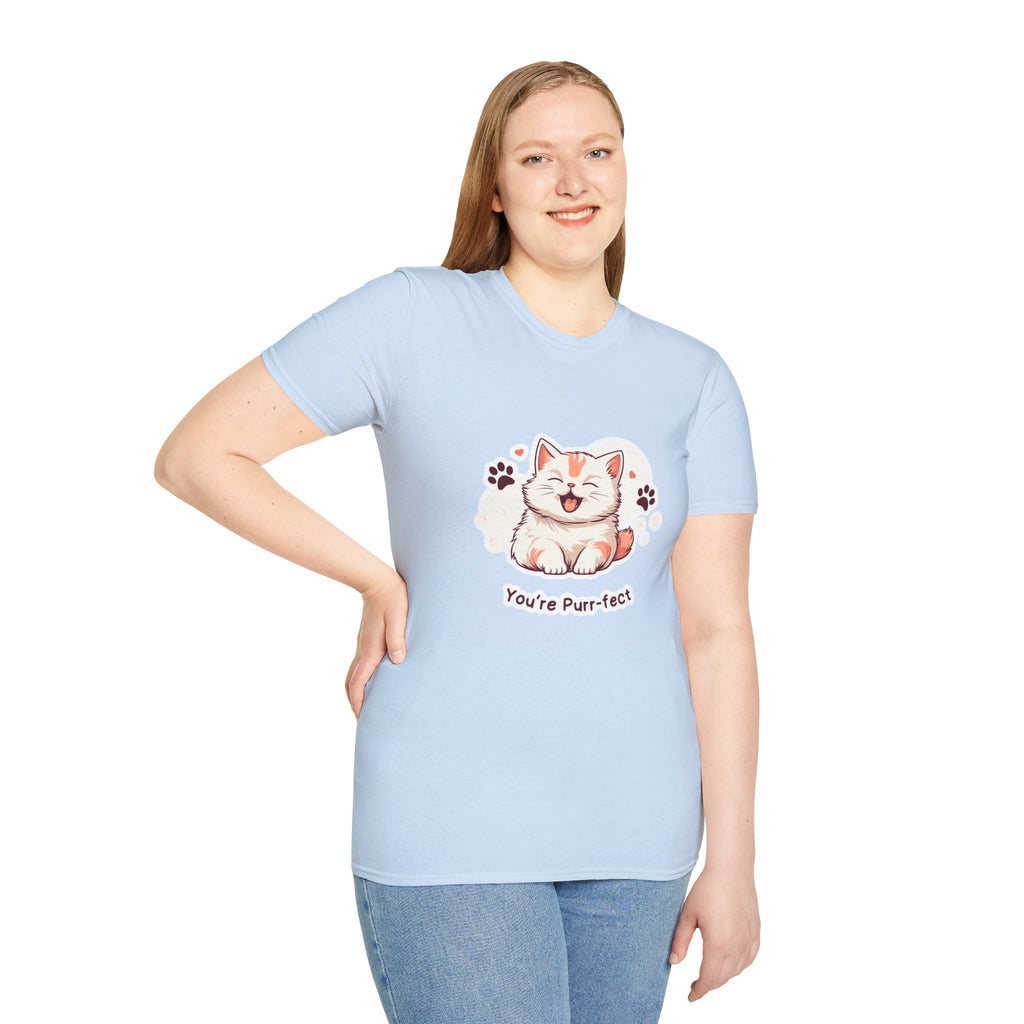 Cat T-Shirt — Cute 'You're Purr-fect' Kitten Graphic Tee