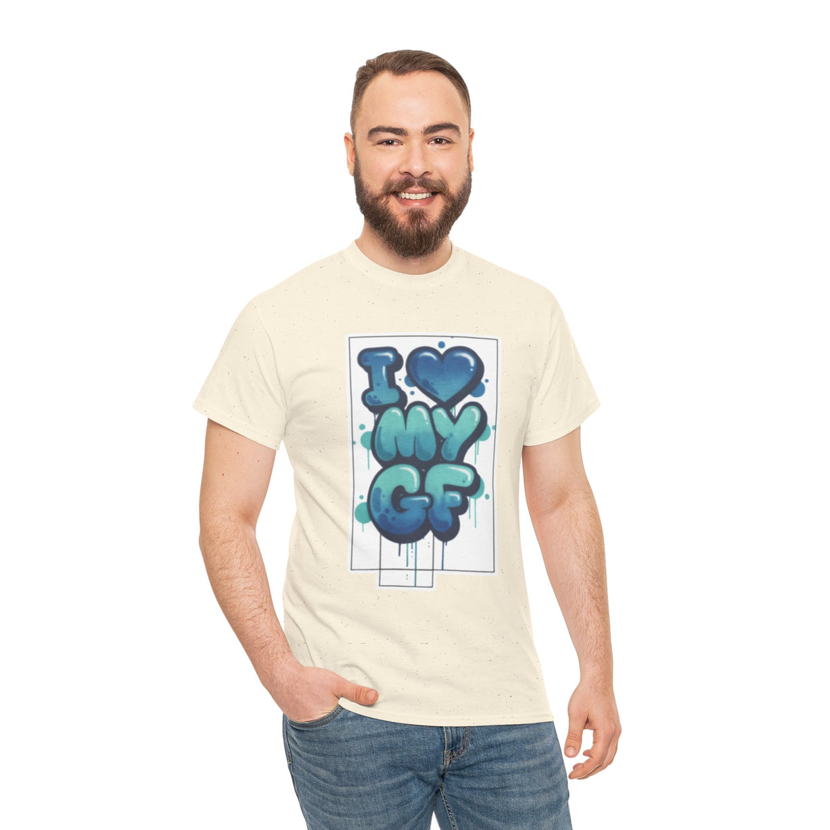 I LOVE My GF T-Shirt — Cute Blue Graffiti Love Tee for Girlfriend Gifts