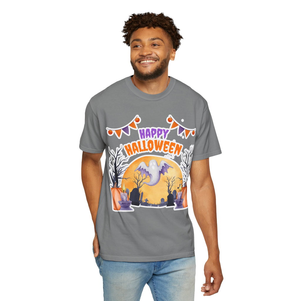 Happy Halloween T-Shirt — Ghost & Pumpkin Halloween Tee