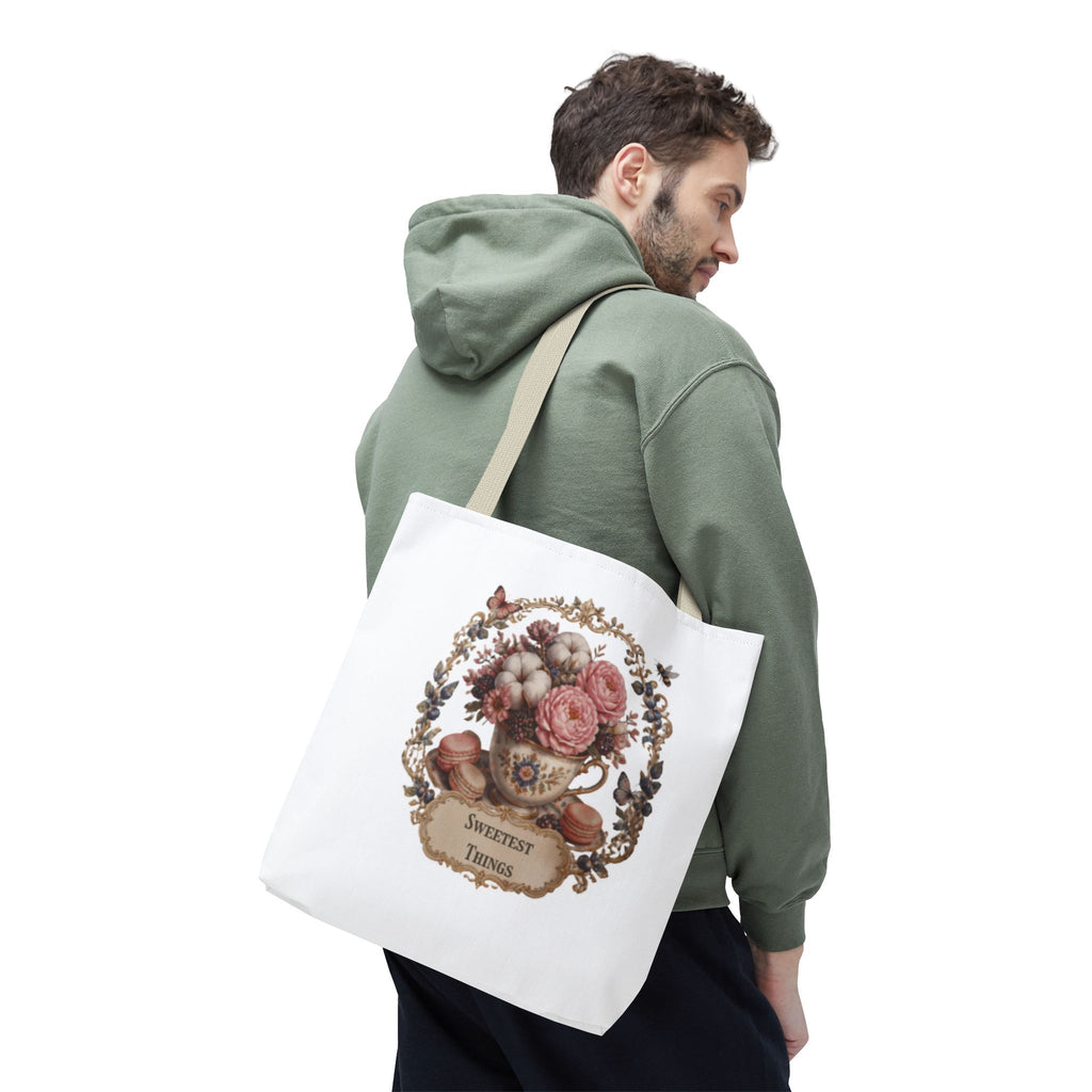 Vintage Floral Bouquet Tote — "Sweetest Things" Canvas Bag