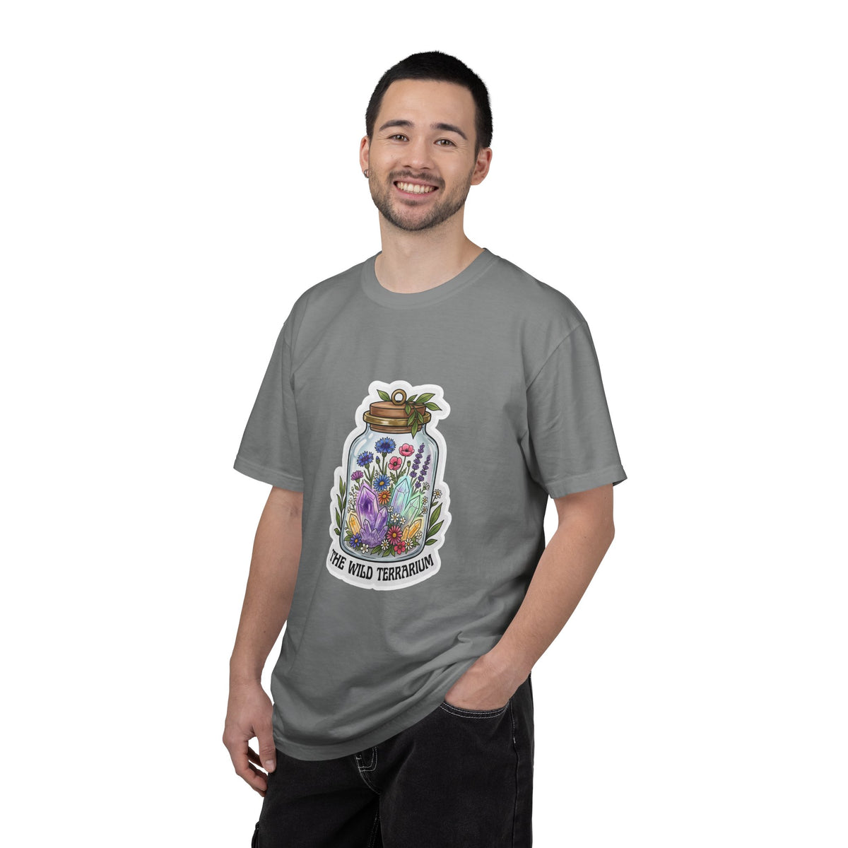 Terrarium Floral T-Shirt — "The Wild Terrarium" Botanical Jar Tee