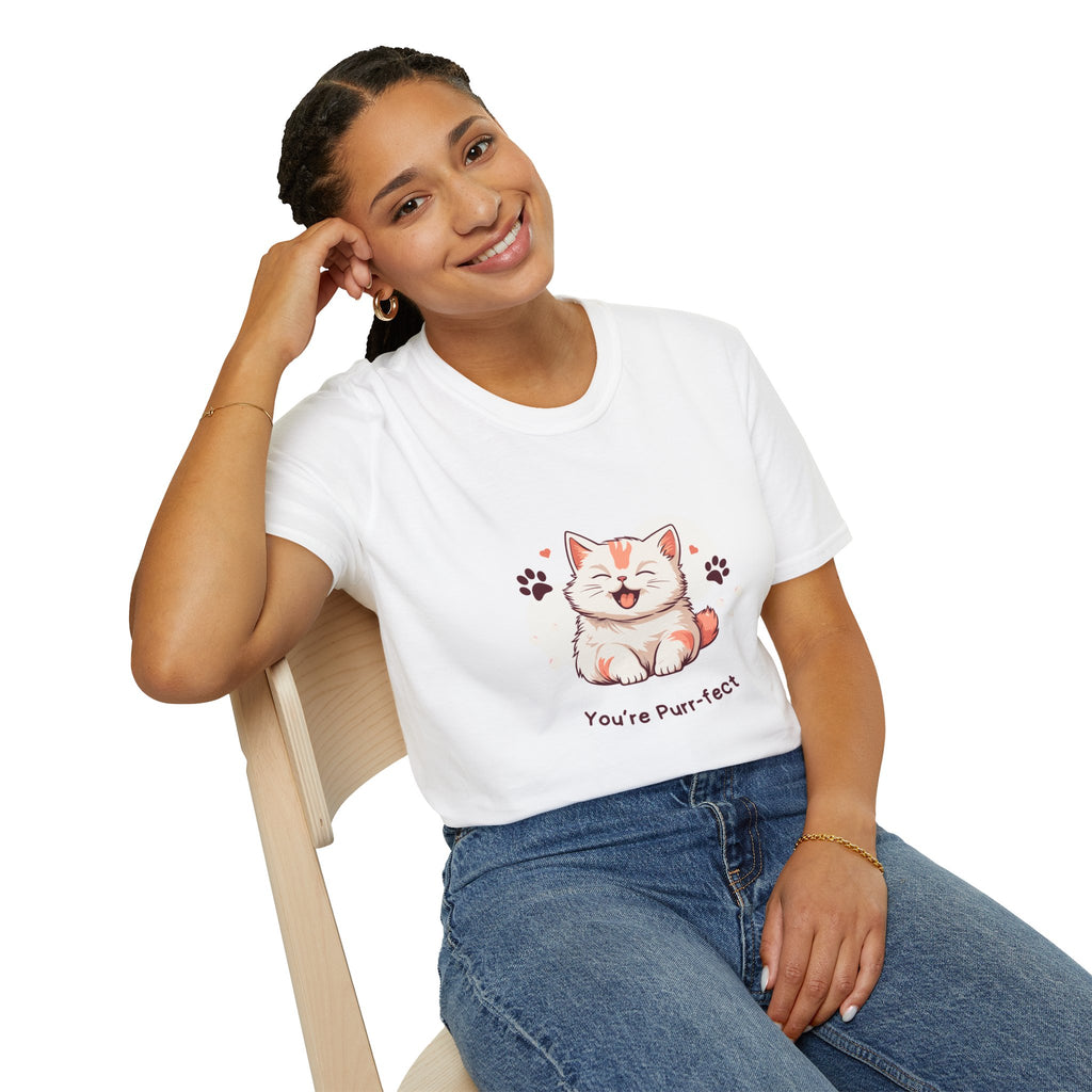 Cat T-Shirt — Cute 'You're Purr-fect' Kitten Graphic Tee