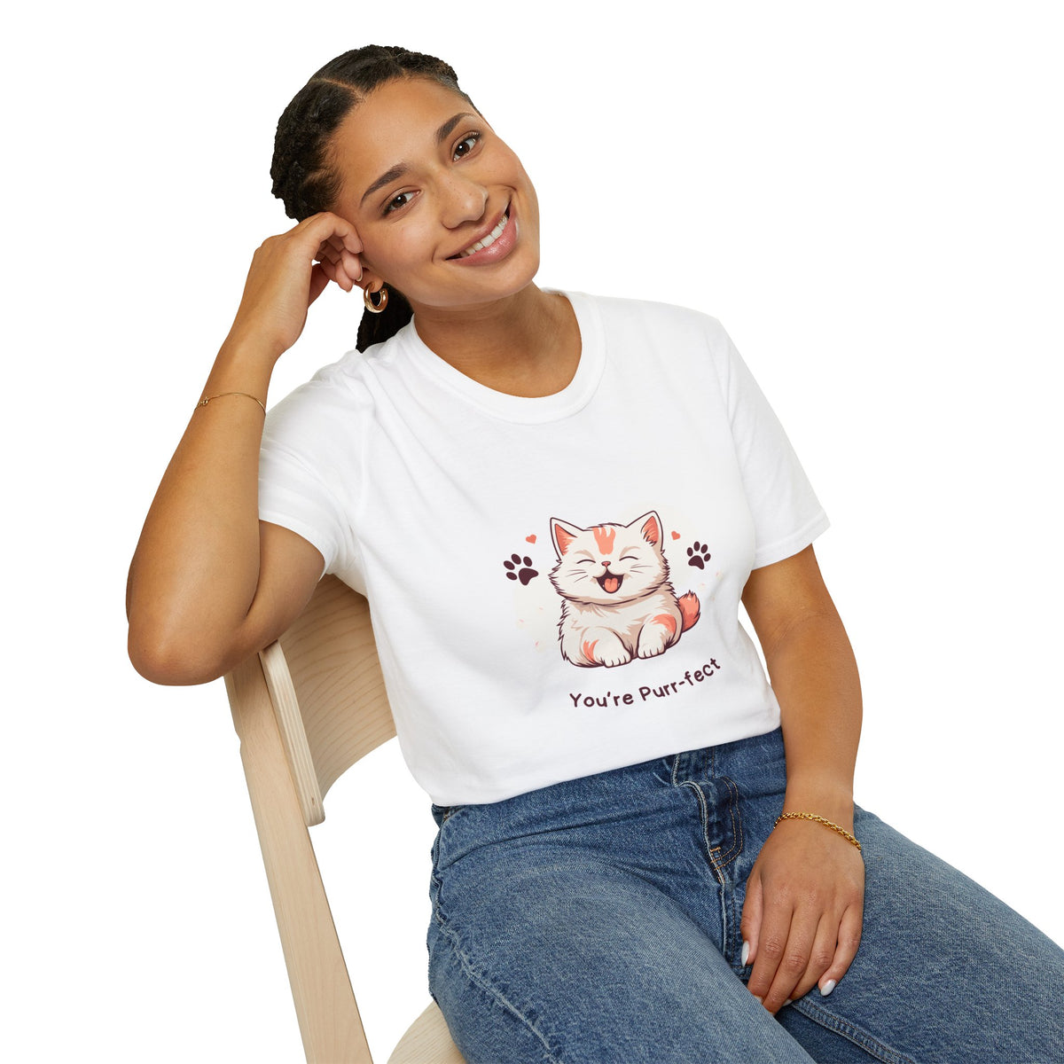 Cat T-Shirt — Cute 'You're Purr-fect' Kitten Graphic Tee