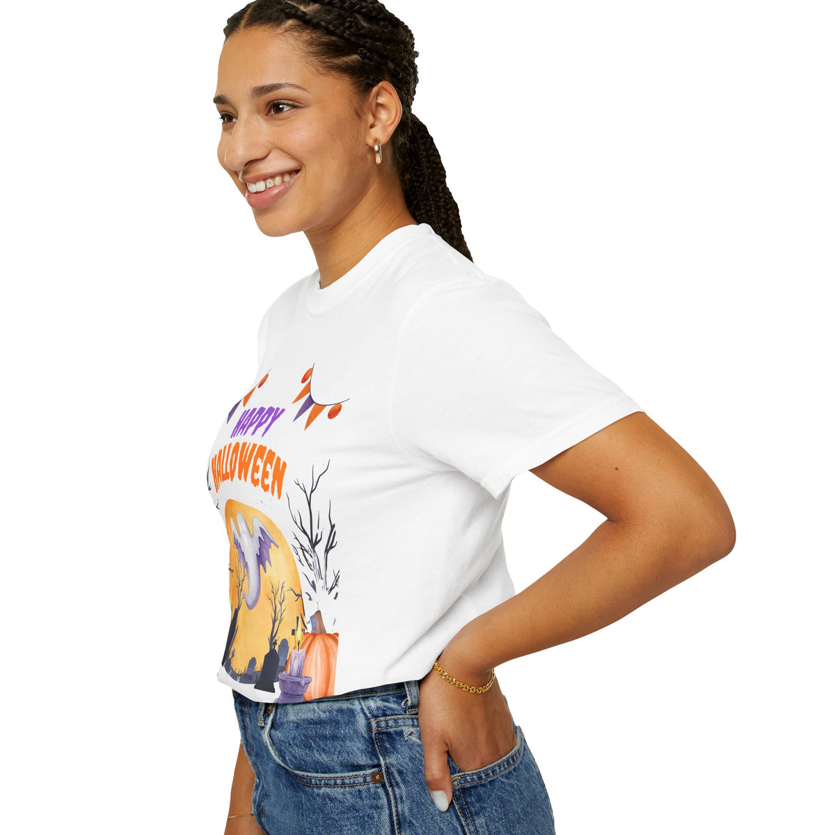 Happy Halloween T-Shirt — Ghost & Pumpkin Halloween Tee