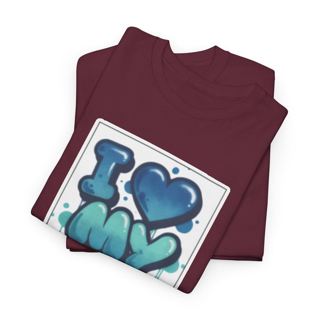 I LOVE My GF T-Shirt — Cute Blue Graffiti Love Tee for Girlfriend Gifts