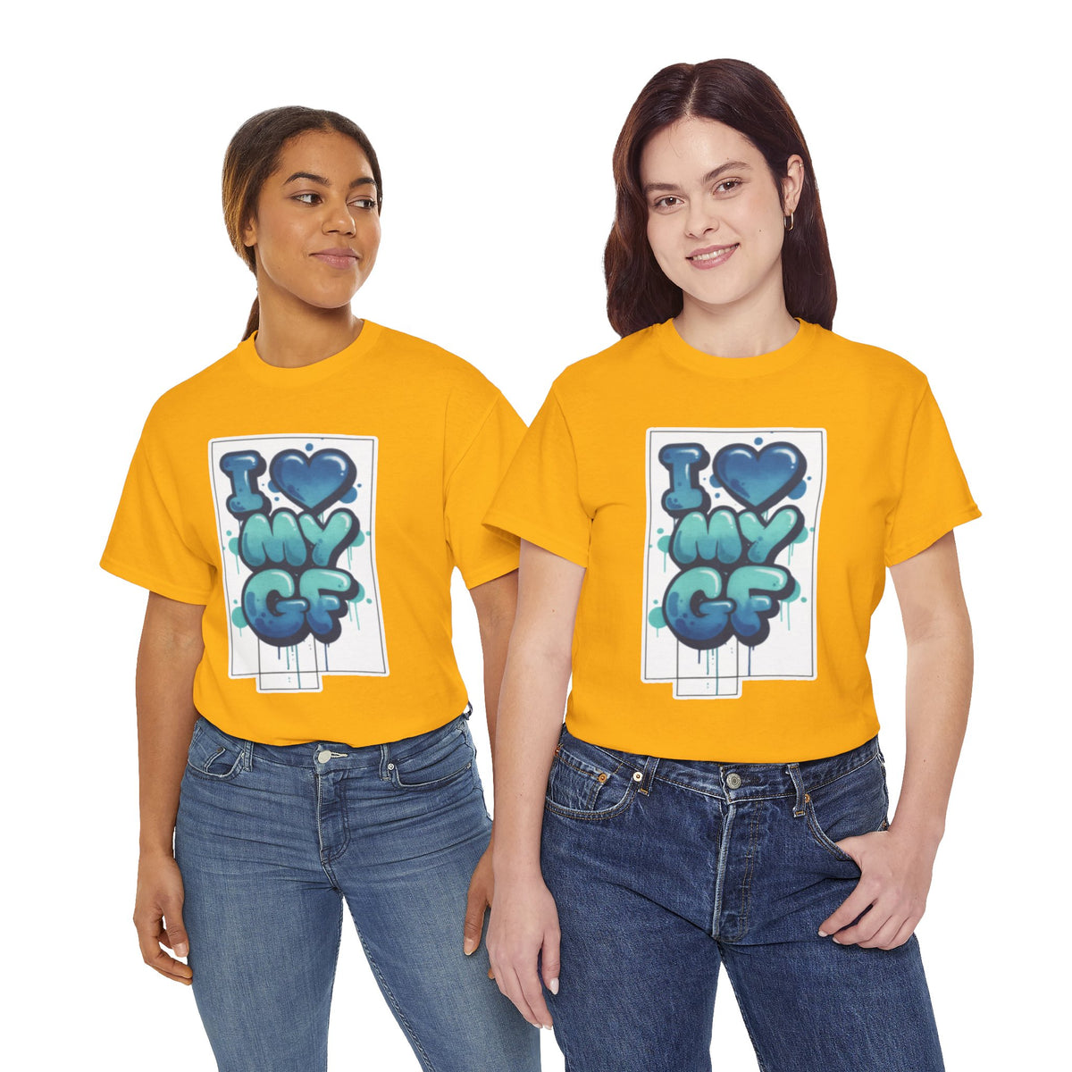 I LOVE My GF T-Shirt — Cute Blue Graffiti Love Tee for Girlfriend Gifts