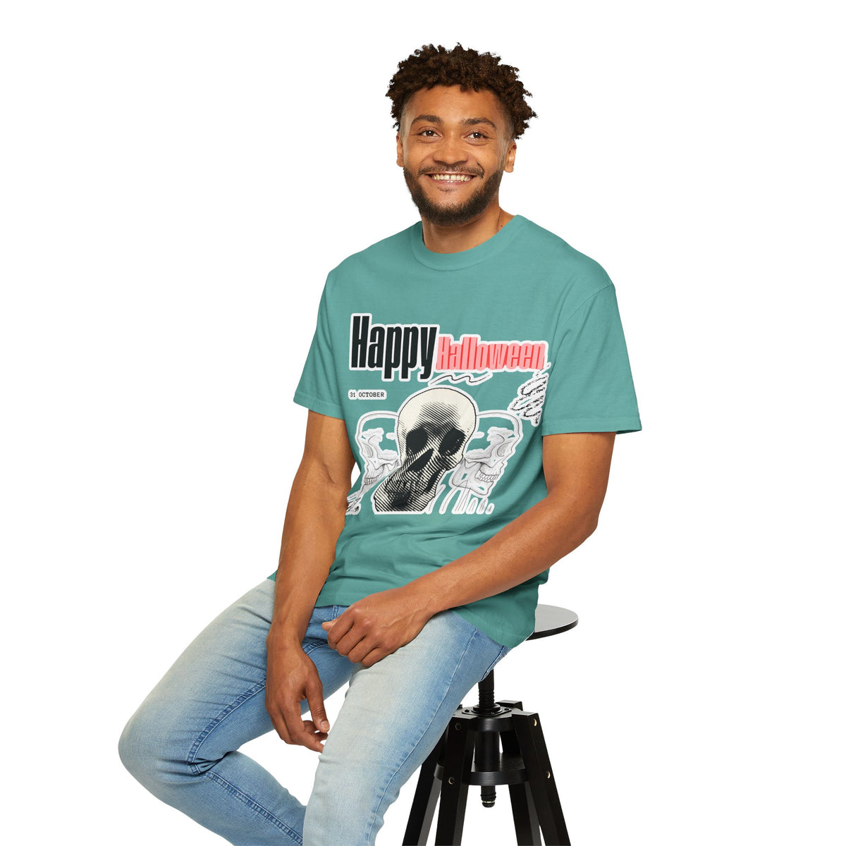 Happy Halloween Skull T-Shirt — Graphic Halloween Tee