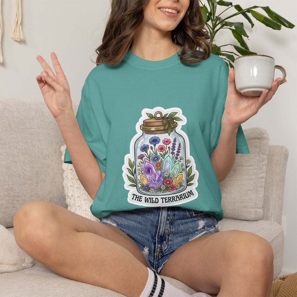 Terrarium Floral T-Shirt — "The Wild Terrarium" Botanical Jar Tee
