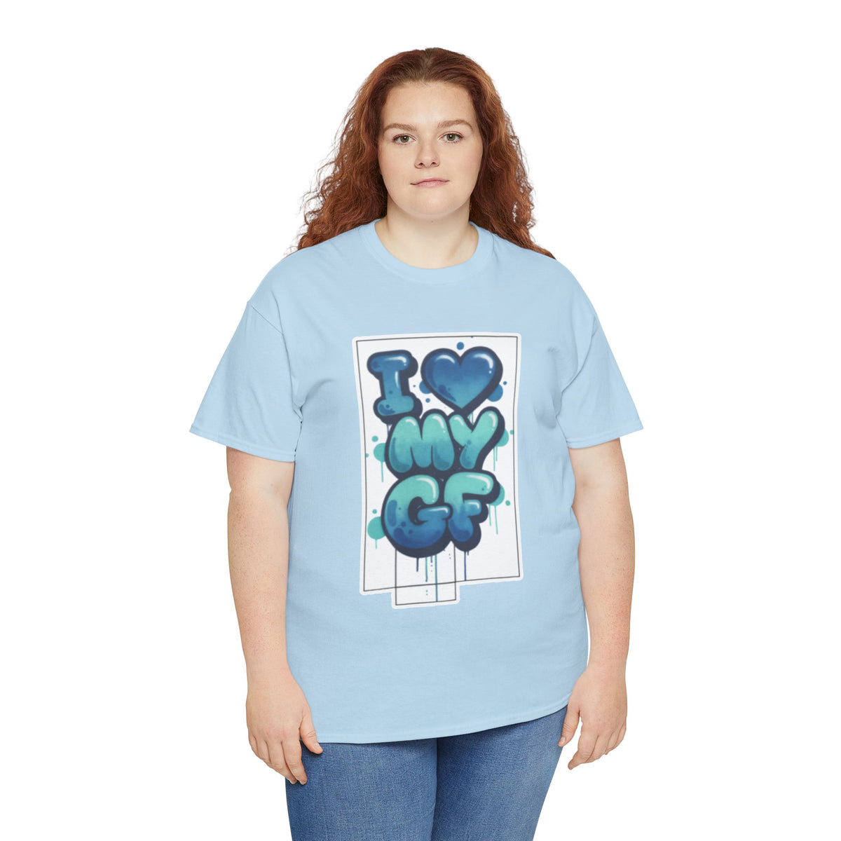 I LOVE My GF T-Shirt — Cute Blue Graffiti Love Tee for Girlfriend Gifts