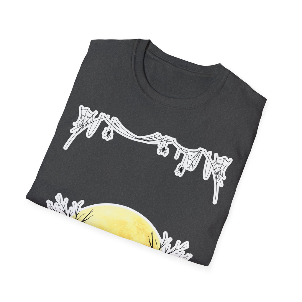 Halloween Moon Silhouette T-Shirt — Spooky Graveyard Pumpkin Scene
