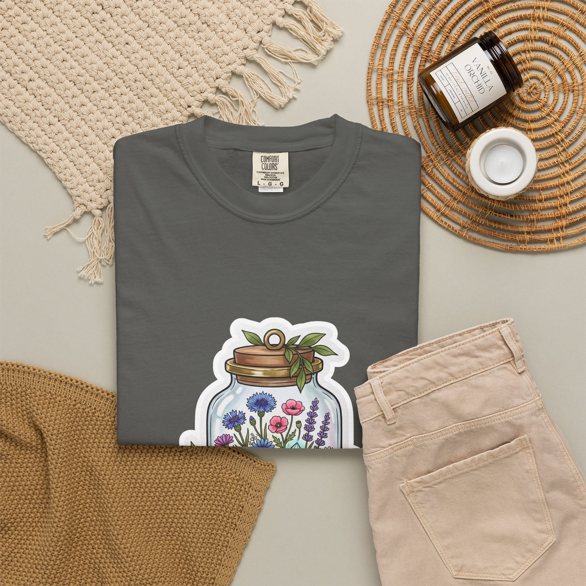 Terrarium Floral T-Shirt — "The Wild Terrarium" Botanical Jar Tee