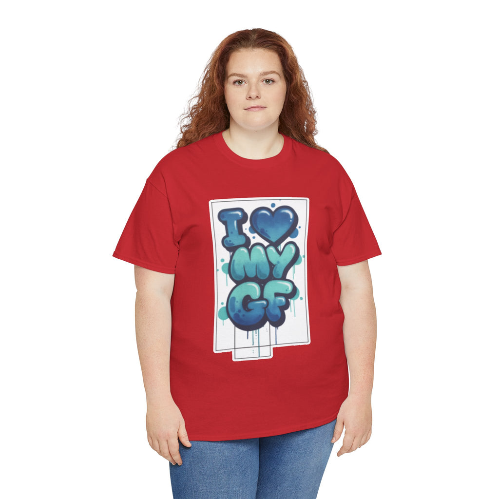 I LOVE My GF T-Shirt — Cute Blue Graffiti Love Tee for Girlfriend Gifts
