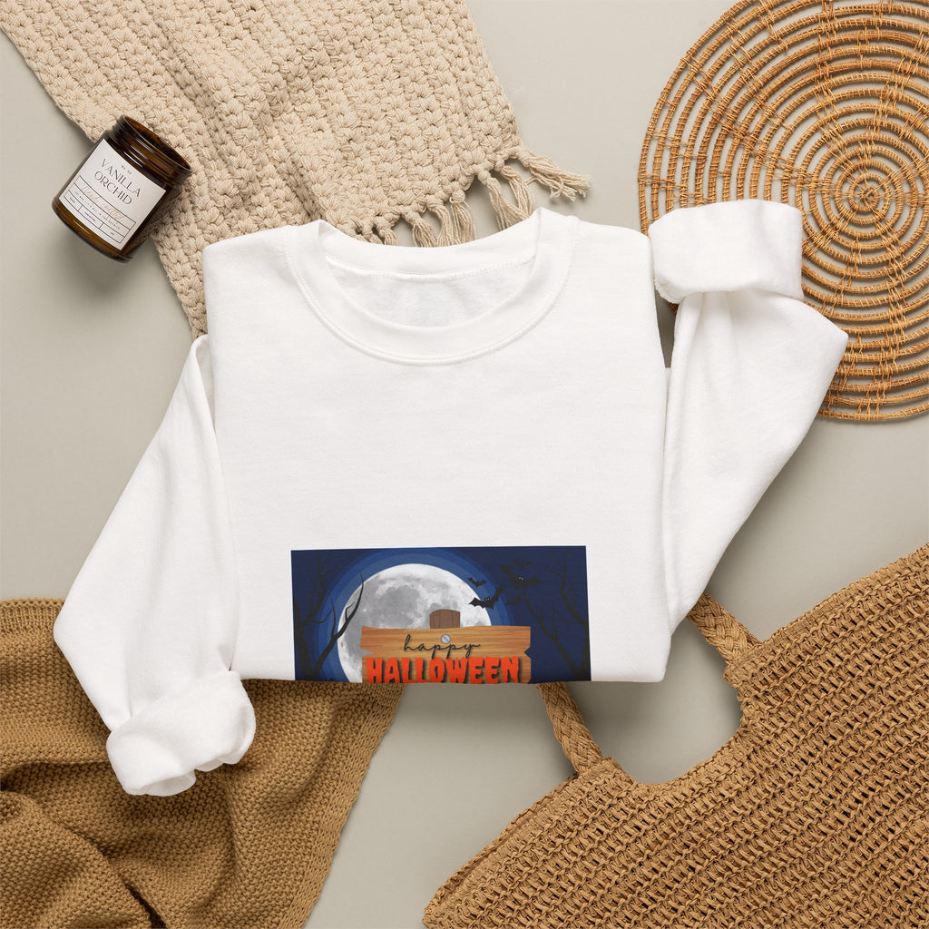 Halloween Crewneck Sweatshirt - Spooky Night Pumpkins Design